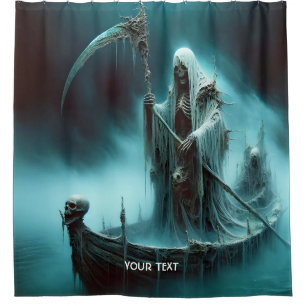 Fantasy Cute Boat Strange Figure Shower Curtain