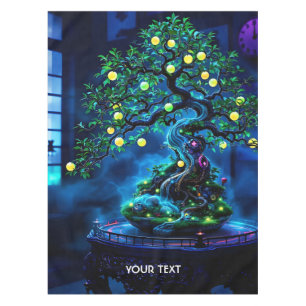 Fantasy Cute Bonsai Tree Lights Tablecloth