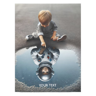 Fantasy Cute Boy Astronaut Reflection Tablecloth