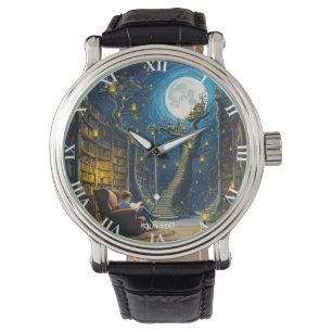 Fantasy Cute Boy Tree Library Watch