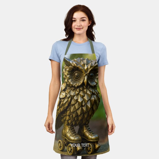 Fantasy Cute Brass Owl Skates Apron (Worn)