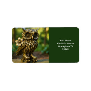 Fantasy Cute Brass Owl Skates Label
