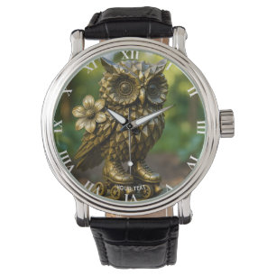 Fantasy Cute Brass Owl Skates Watch