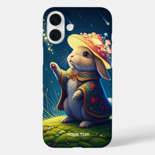Fantasy Cute Bunny Mushroom Stars iPhone 16 Plus Case