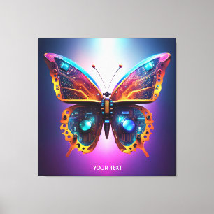 Fantasy Cute Butterfly Circuits Wings Canvas Print
