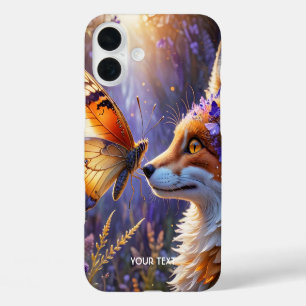 Fantasy Cute Butterfly Fox Flowers iPhone 16 Plus Case