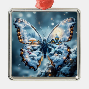 Fantasy Cute Butterfly Mushrooms Winter Metal Tree Decoration