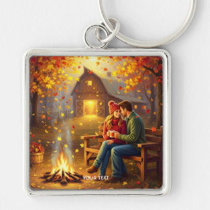 Fantasy Cute  Campfire Date Country Key Ring