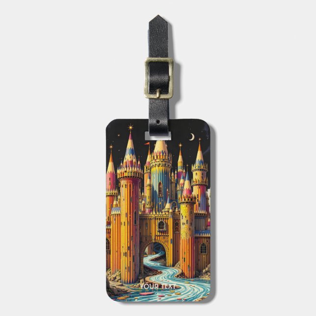 Fantasy Cute Castle From Pencils Luggage Tag (Front Vertical)