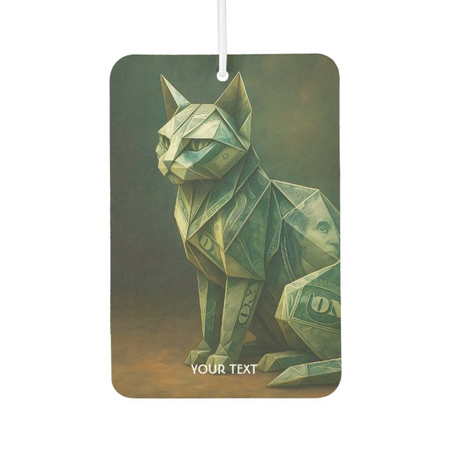Fantasy Cute Cat Money Origami Car Air Freshener (Front)