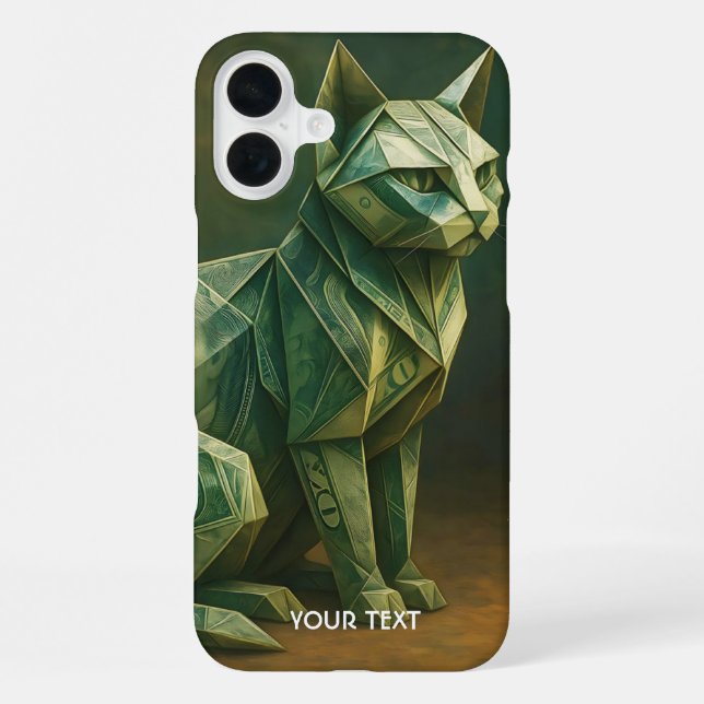 Fantasy Cute Cat Money Origami iPhone Case (Back)