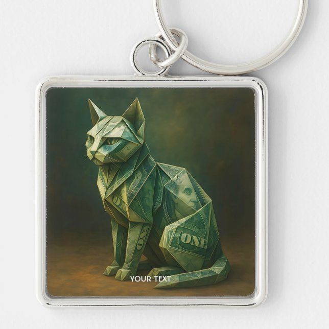 Fantasy Cute Cat Money Origami Key Ring (Front)