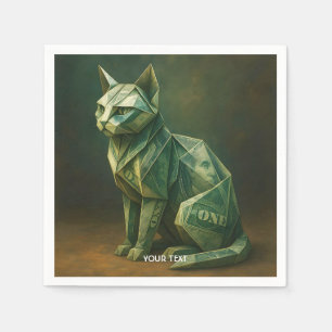 Fantasy Cute Cat Money Origami Napkin