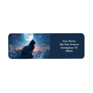 Fantasy Cute Cat Moon Clouds