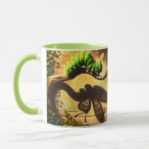Fantasy Cute Caterpillar Butterfly Shadow Mug