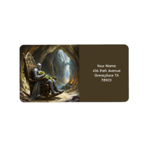 Fantasy Cute  Cave Dragon Knight  Label