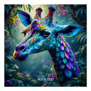 Fantasy Cute Chameleon Like Giraffe Poster