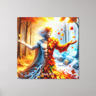Fantasy Cute Change Of Seasons Canvas Print