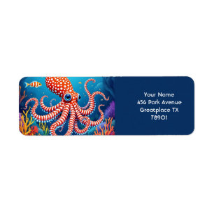 Fantasy Cute Chequered Octopus Sea
