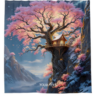 Fantasy Cute Cherry Blossom Tree Shower Curtain