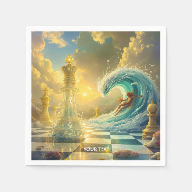 Fantasy Cute Chess Clouds Wave Napkin (Front)