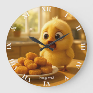 Fantasy Cute Chicken Nuggets Baby Large Clock