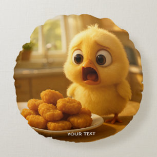 Fantasy Cute Chicken Nuggets Baby Round Cushion