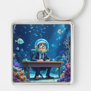 Fantasy Cute Clerk Underwater Helmet Key Ring