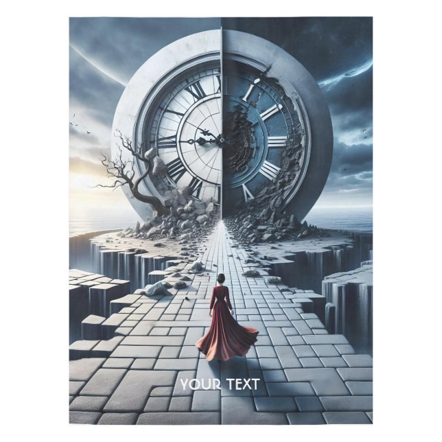 Fantasy Cute Clock Time Way  Tablecloth (Front)