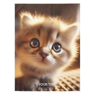 Fantasy Cute Closeup Small Kitten Tablecloth