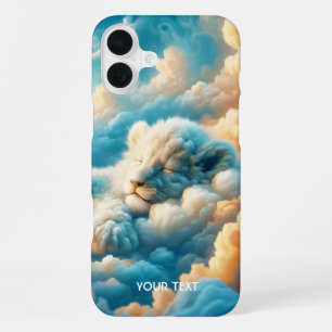 Fantasy Cute Clouds Baby Lion iPhone 16 Plus Case