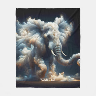 Fantasy Cute Clouds Elephant Smoke Fleece Blanket