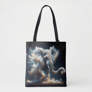 Fantasy Cute Clouds Elephant Smoke Tote Bag