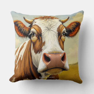 Fantasy Cute Cow Field Clouds Cushion