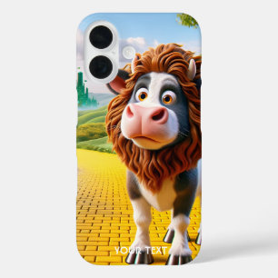 Fantasy Cute Cow Lion Road iPhone 16 Case