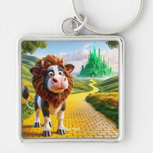 Fantasy Cute Cow Lion Road Key Ring