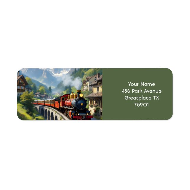 Fantasy Cute Crimson Antique Train (Front)