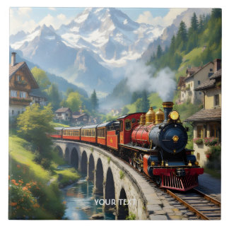 Fantasy Cute Crimson Antique Train Tile