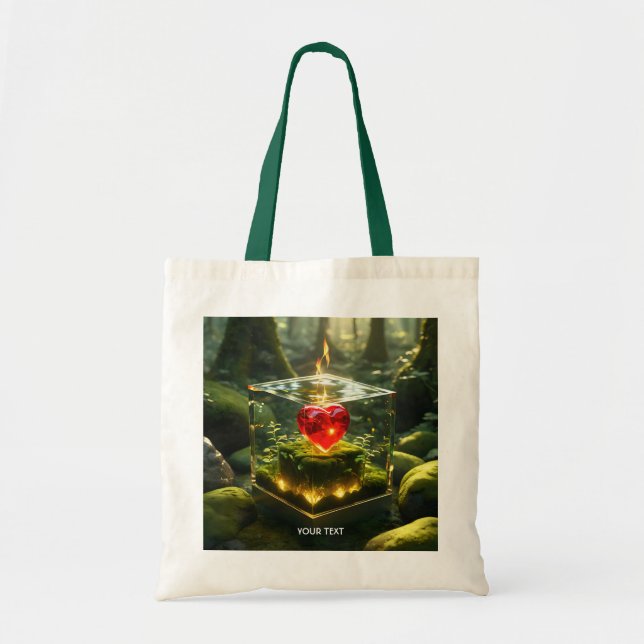 Fantasy Cute Cube Heart Forest Tote Bag (Front)
