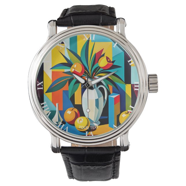 Fantasy Cute Cubist Still Life Watch (Front)