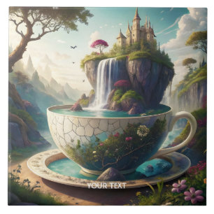 Fantasy Cute Cup Castle Lake Tile