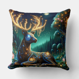 Fantasy Cute Cyber Stag Forest Cushion