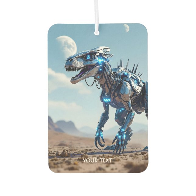 Fantasy Cute Cyborg Dinosaur Desert Car Air Freshener (Front)