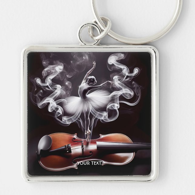 Fantasy Cute Dancing Ballerina  Violin Key Ring (Front)