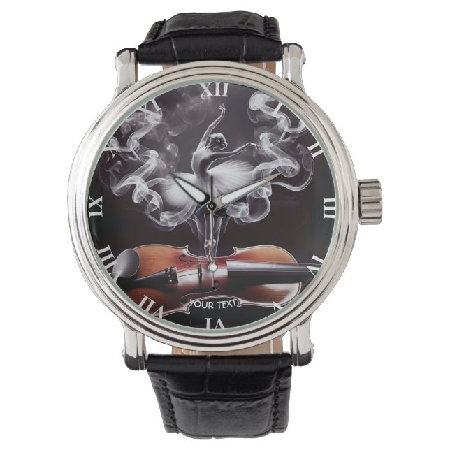 Fantasy Cute Dancing Ballerina  Violin Watch (Front)