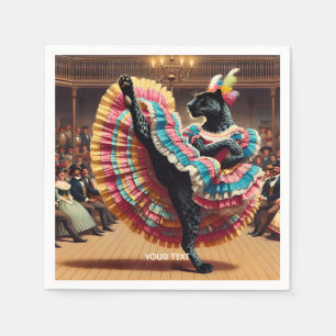 Fantasy Cute Dancing Panther Crowd Napkin