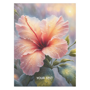 Fantasy Cute Delicate Hibiscus Flower Tablecloth