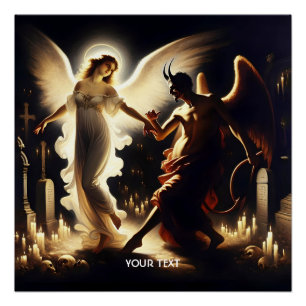 Fantasy Cute Demon Angel Dancing Poster