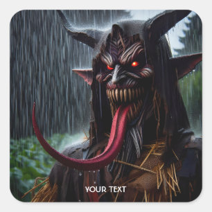 Fantasy Cute Demon Red Tongue Square Sticker