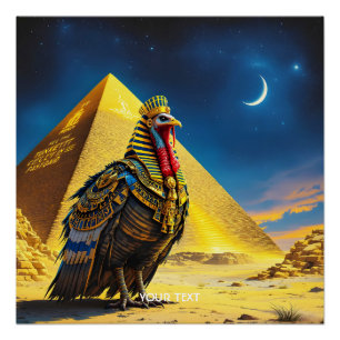 Fantasy Cute Desert Pharaoh Turkey Poster